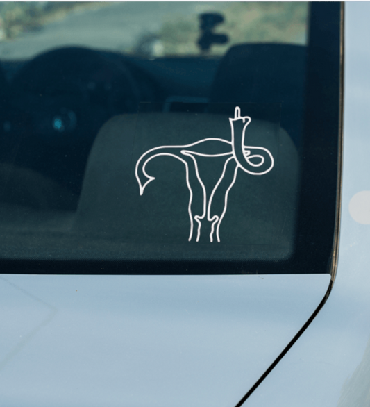 Angry Uterus Car Decal
