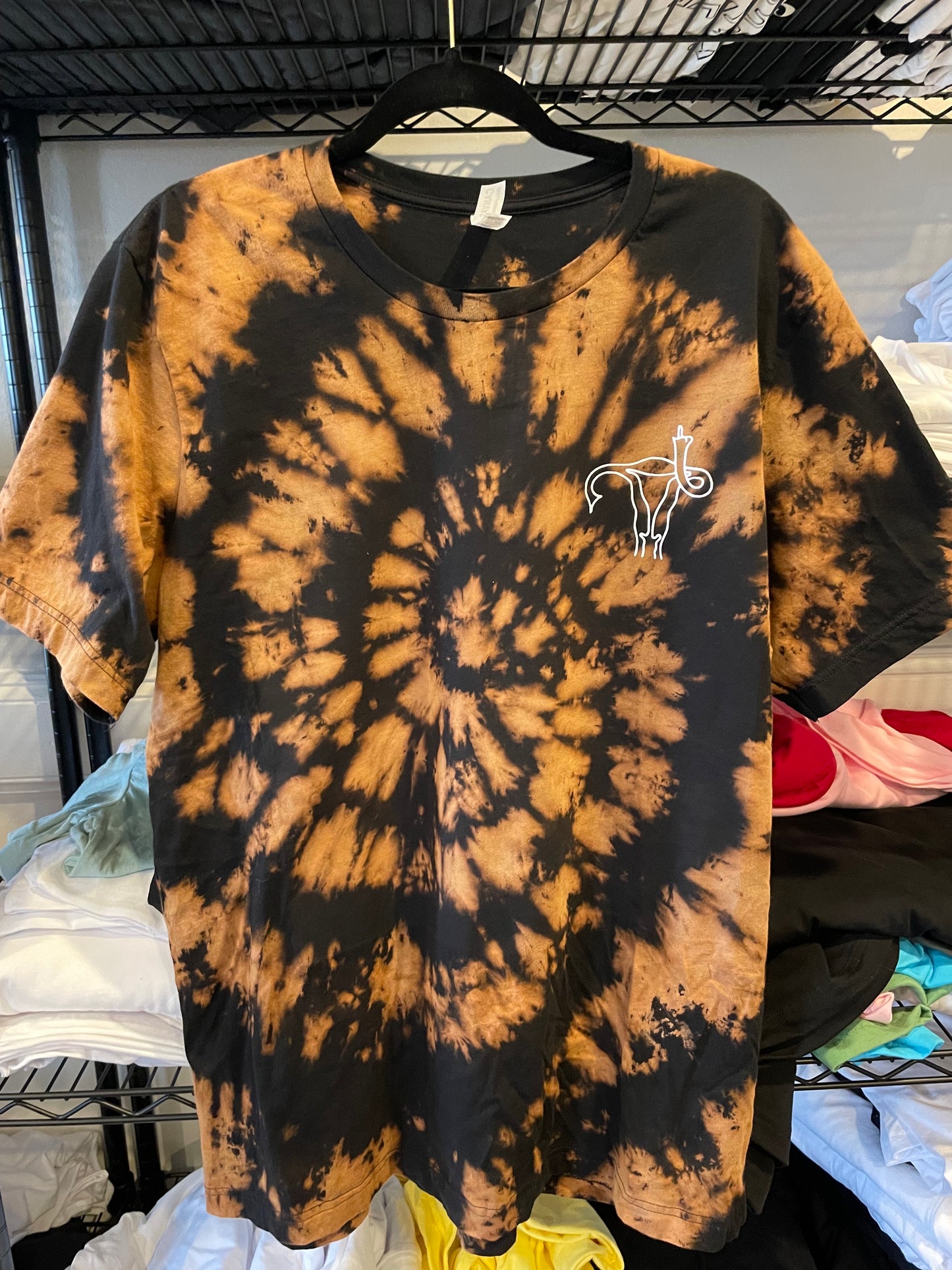 Angry Uterus Reverse Tie Dye Tee Shirt – Modern Mama LLC